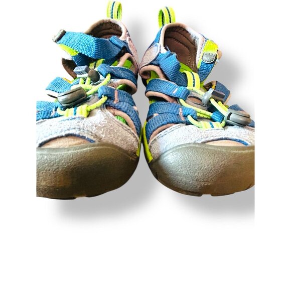 KEEN Shoes Boys Size 12 Blue Green Gray Adjustable Washable Closed Toe Sandals - Picture 11 of 11